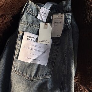 Good American Women’s Barrel Fit Jeans in Classic Blue